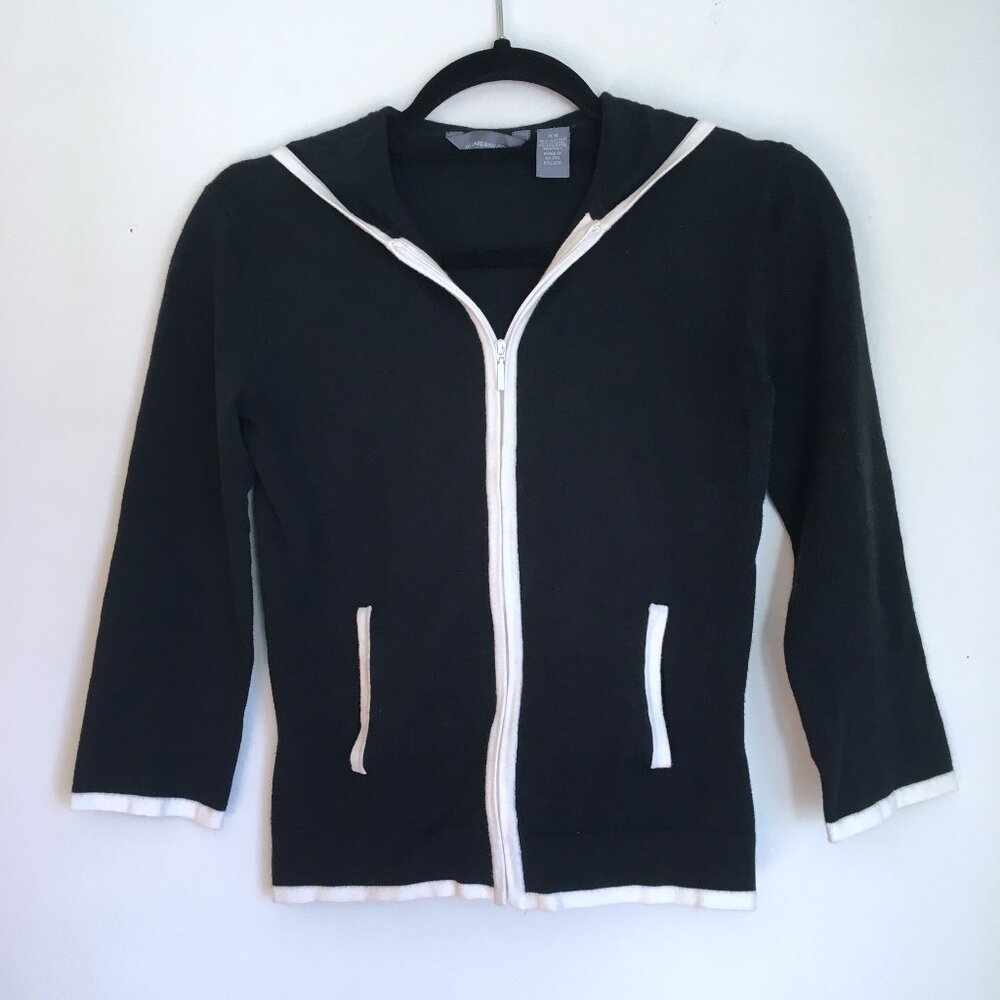 Black and White Active Hoodie Jacket